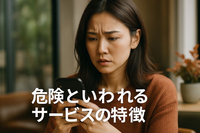 危険といわれるサービスの特徴 危険といわれるサービスの特徴